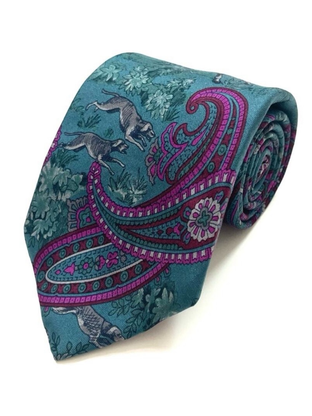 Sero New Haven Classics Hunting Scene Silk Tie